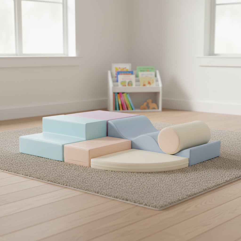 Soft Play 6 Foam Block Set - Light Pastel Explorer