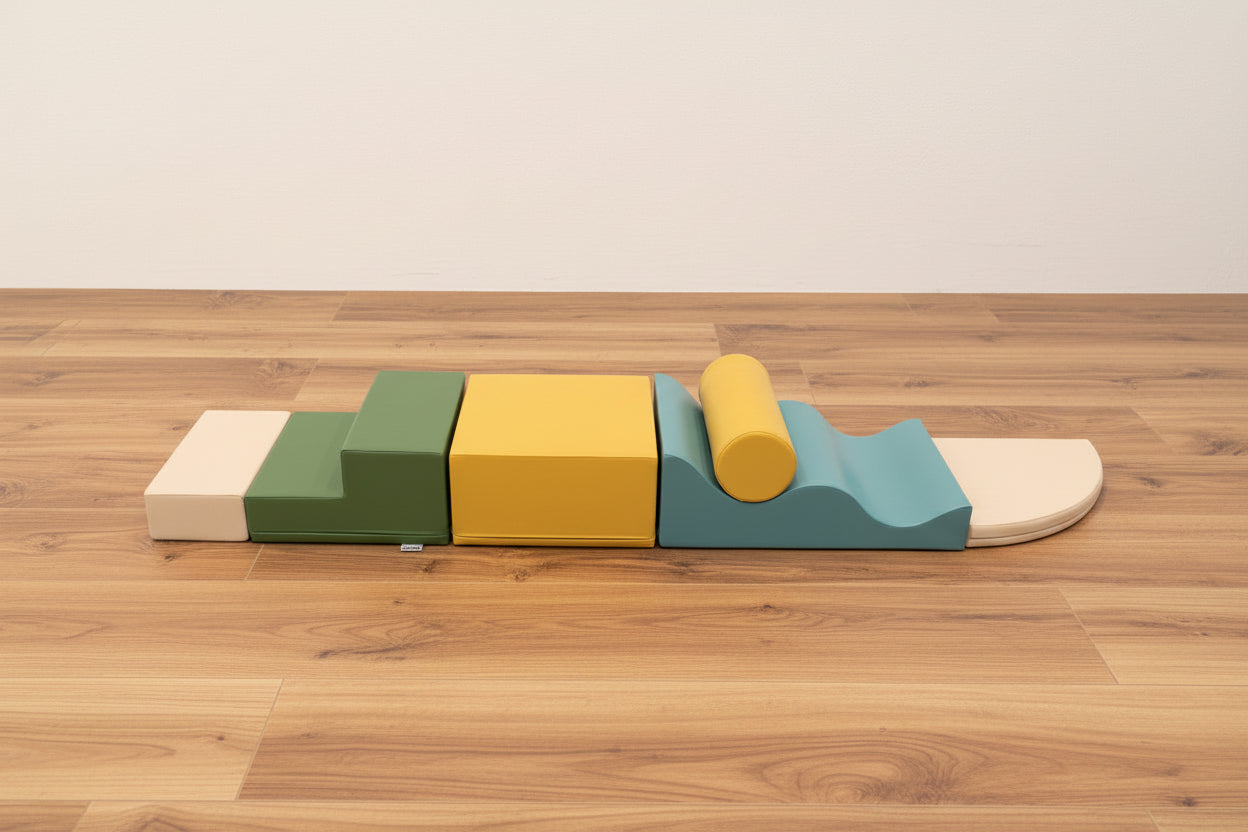 Soft Play 6 Foam Block Set - Pastel Turquoise Explorer