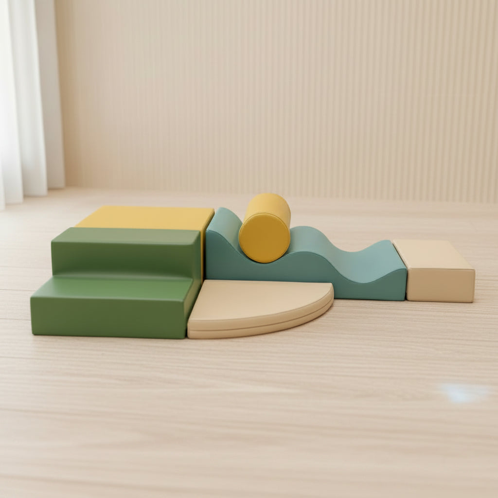 Soft Play 6 Foam Block Set - Pastel Turquoise Explorer