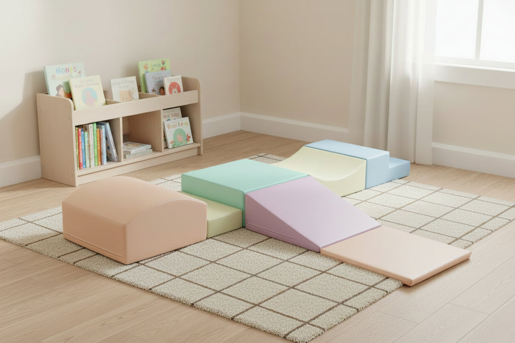 Soft Play 7 Foam Block Set - Light Pastel Little Crawler