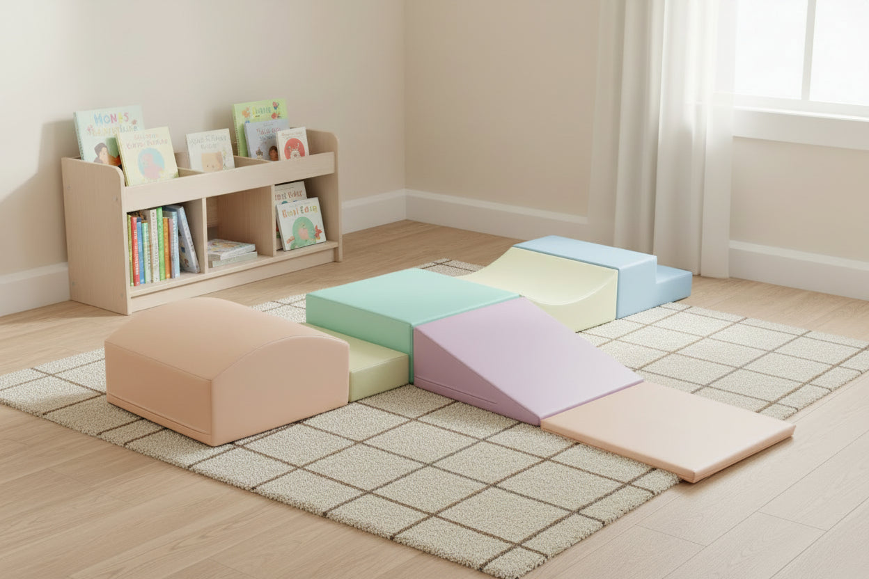 Soft Play 7 Foam Block Set - Light Pastel Little Crawler