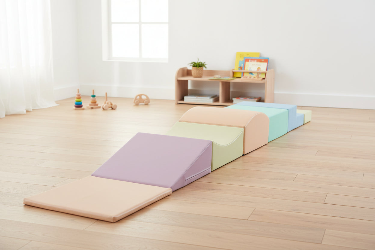 Soft Play 7 Foam Block Set - Light Pastel Little Crawler