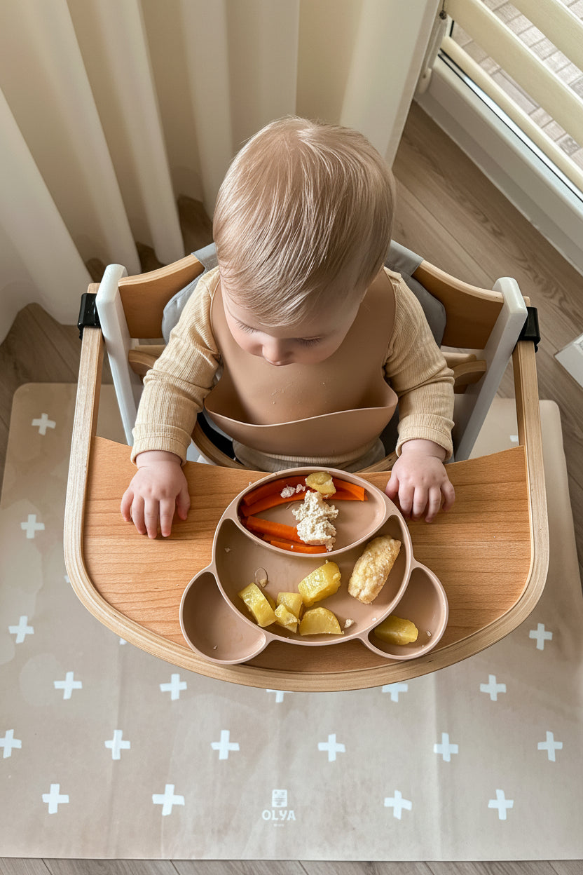 Kids Mealtime Floor Mat, Non-Slip & Waterproof - Cross Sand