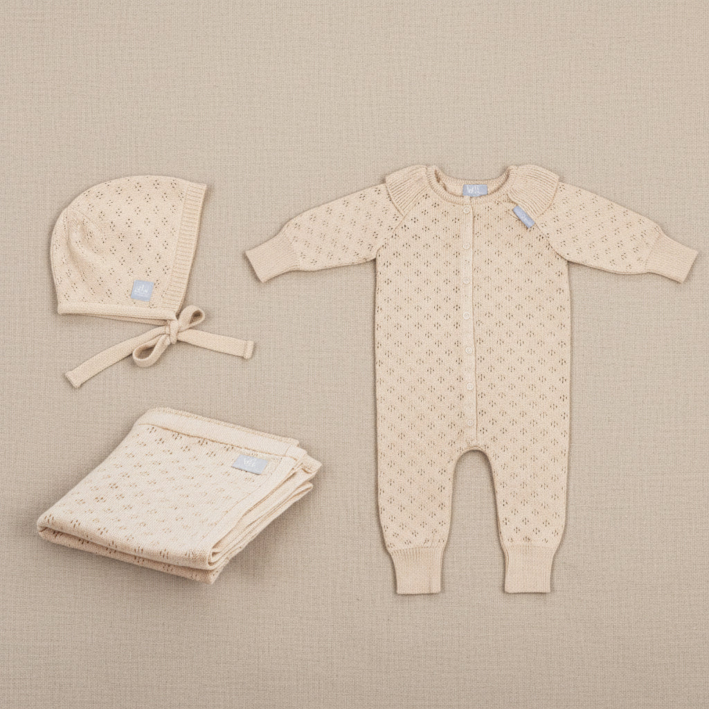 LOVE Gift Set For Baby - Blanket, Romper and Bonnet