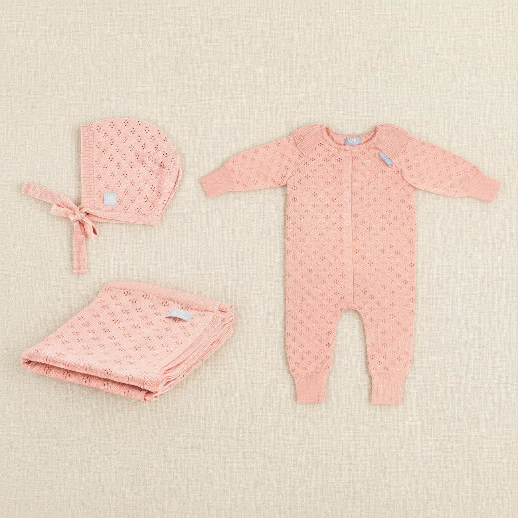 LOVE Gift Set For Baby - Blanket, Romper and Bonnet