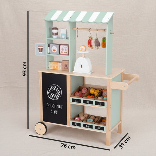 Large Multifunctional Wooden Food Truck Stand, 73 pcs