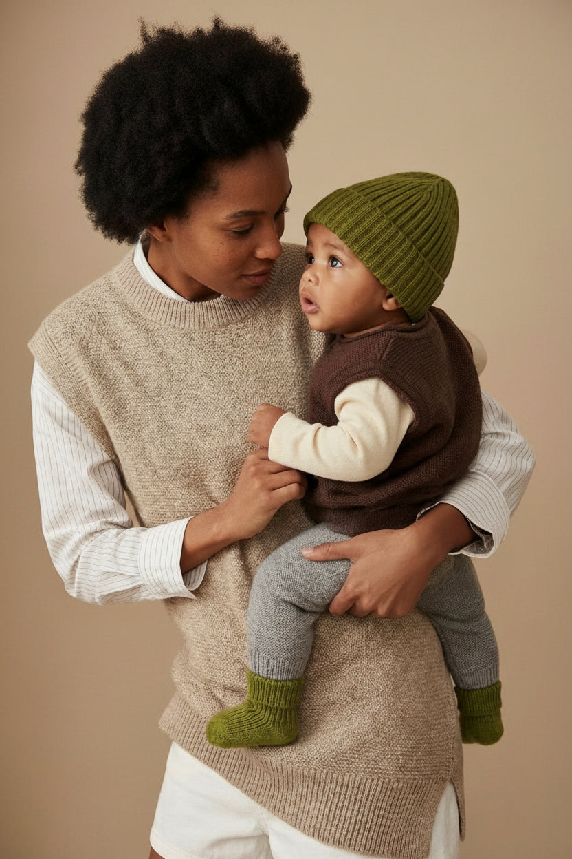 Merino Wool Baby Beanie - Pickle