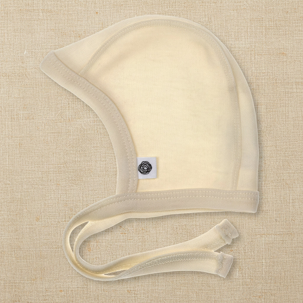 Merino Wool Baby TIe Hat – Natural