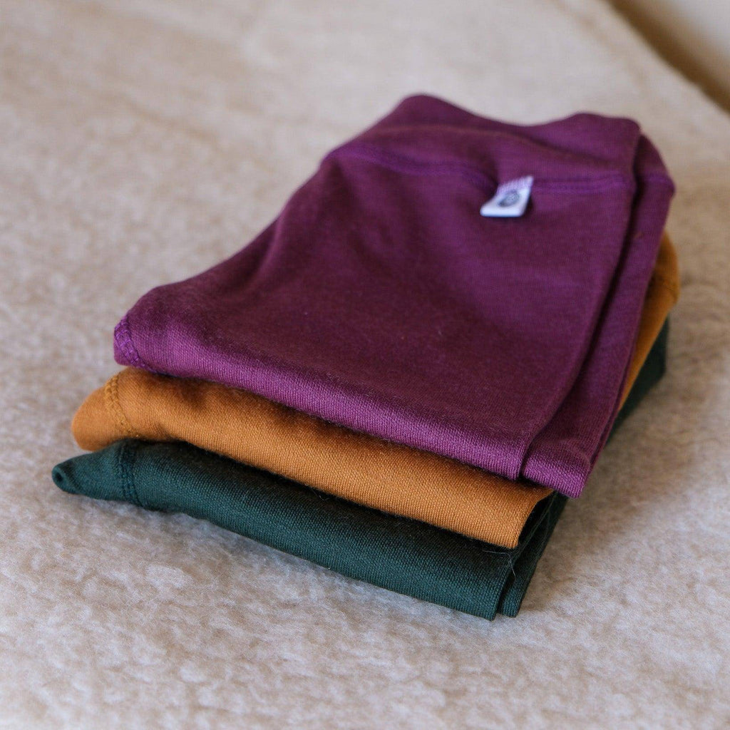 Merino Wool Trousers - Violets