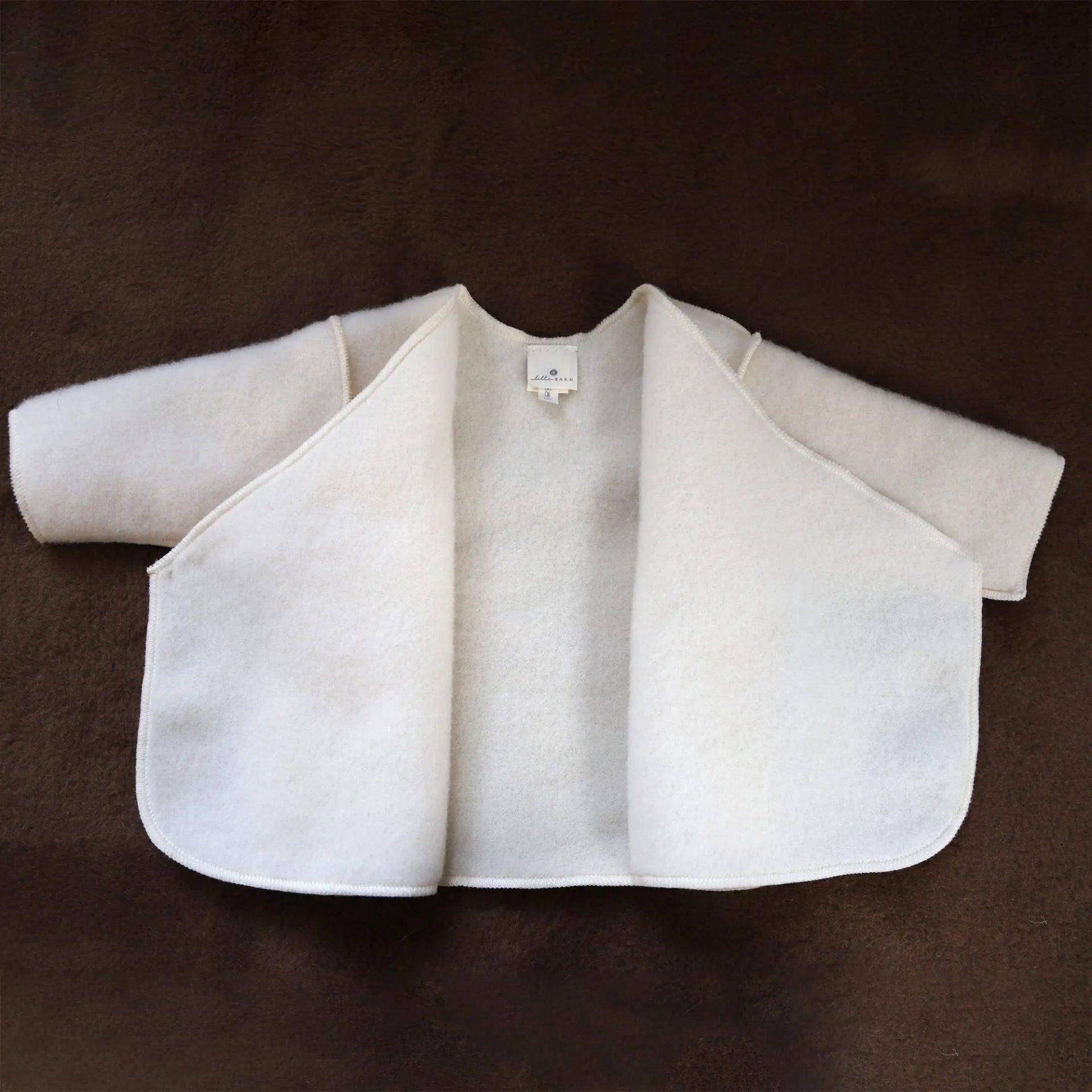 Wollen Baby / Newborn vestje - merinowol fleece - Naturel