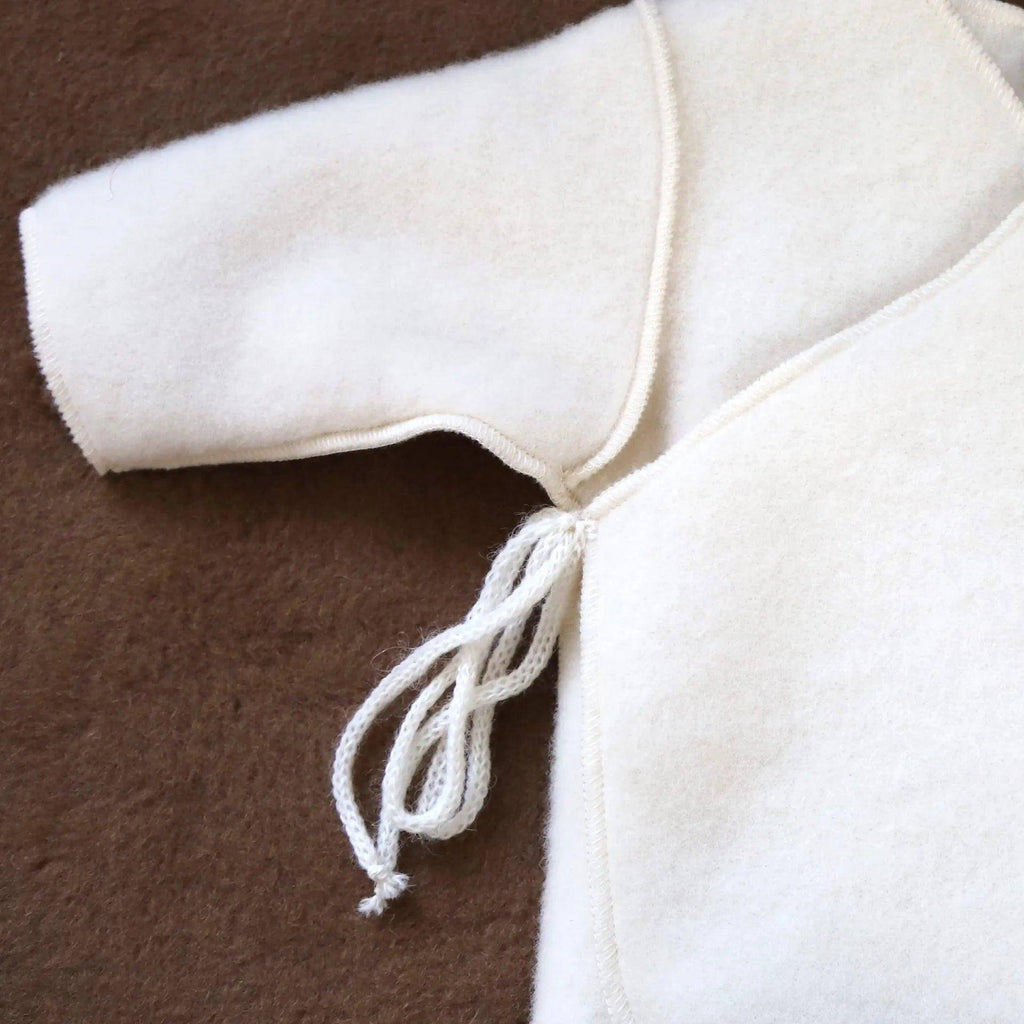 Wollen Baby / Newborn vestje - merinowol fleece - Naturel