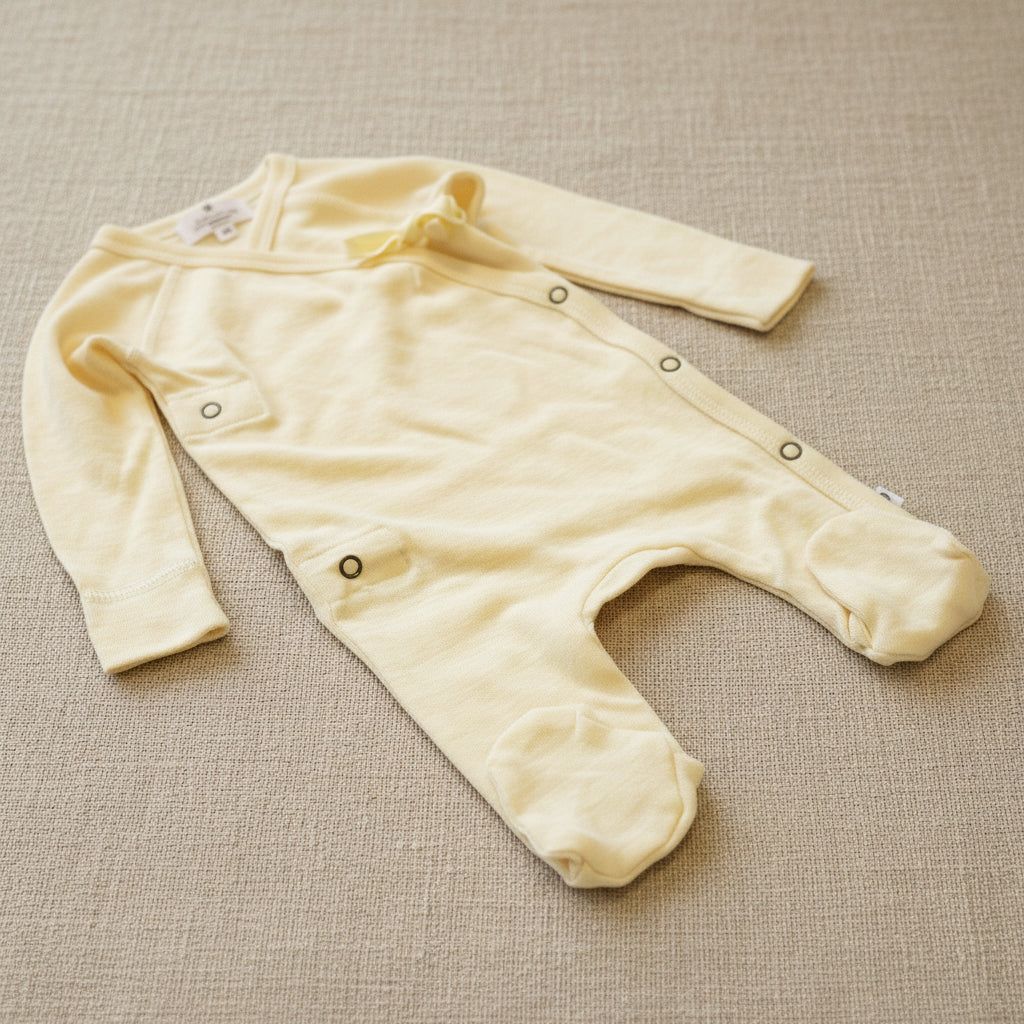 Merino Wool Wrap Romper Suit – Off White