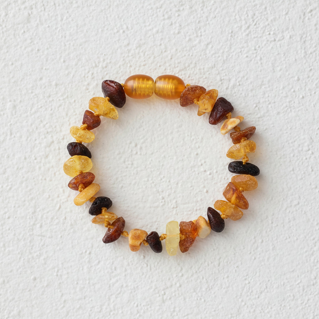 Amber Bracelet Raw Beads - Mixed Colours