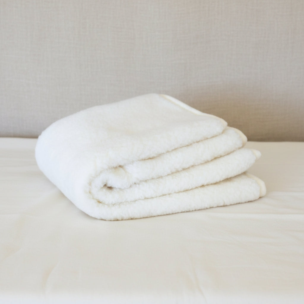 Merino Wool Blanket -  Natural - 93x135cm