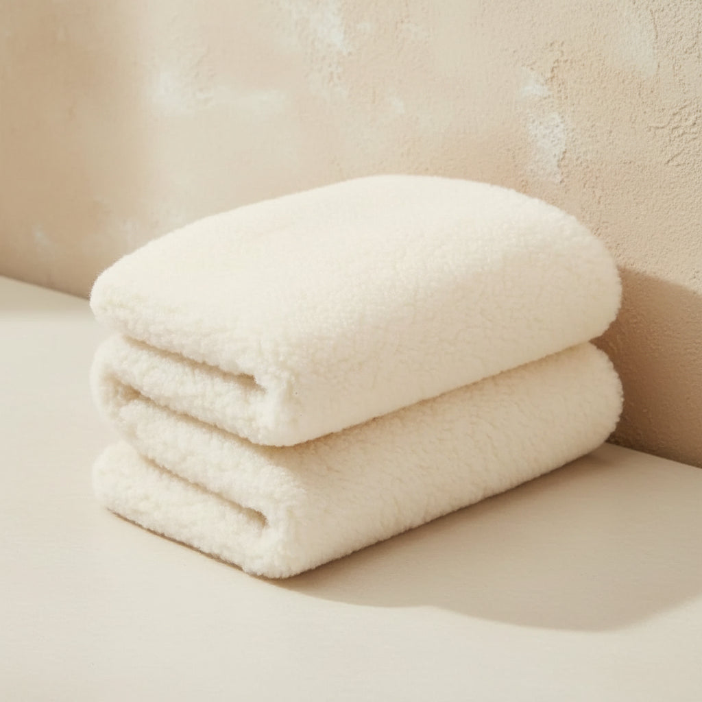 Merino Wool Blanket 2-Layer - Natural - 75x100cm