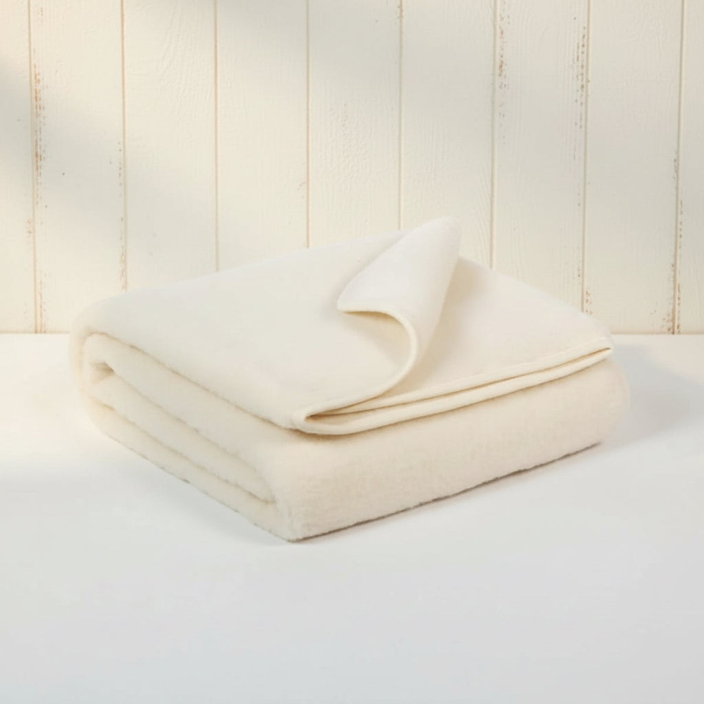 Merino Wool Blanket - Single Layer - Natural - 75x100cm