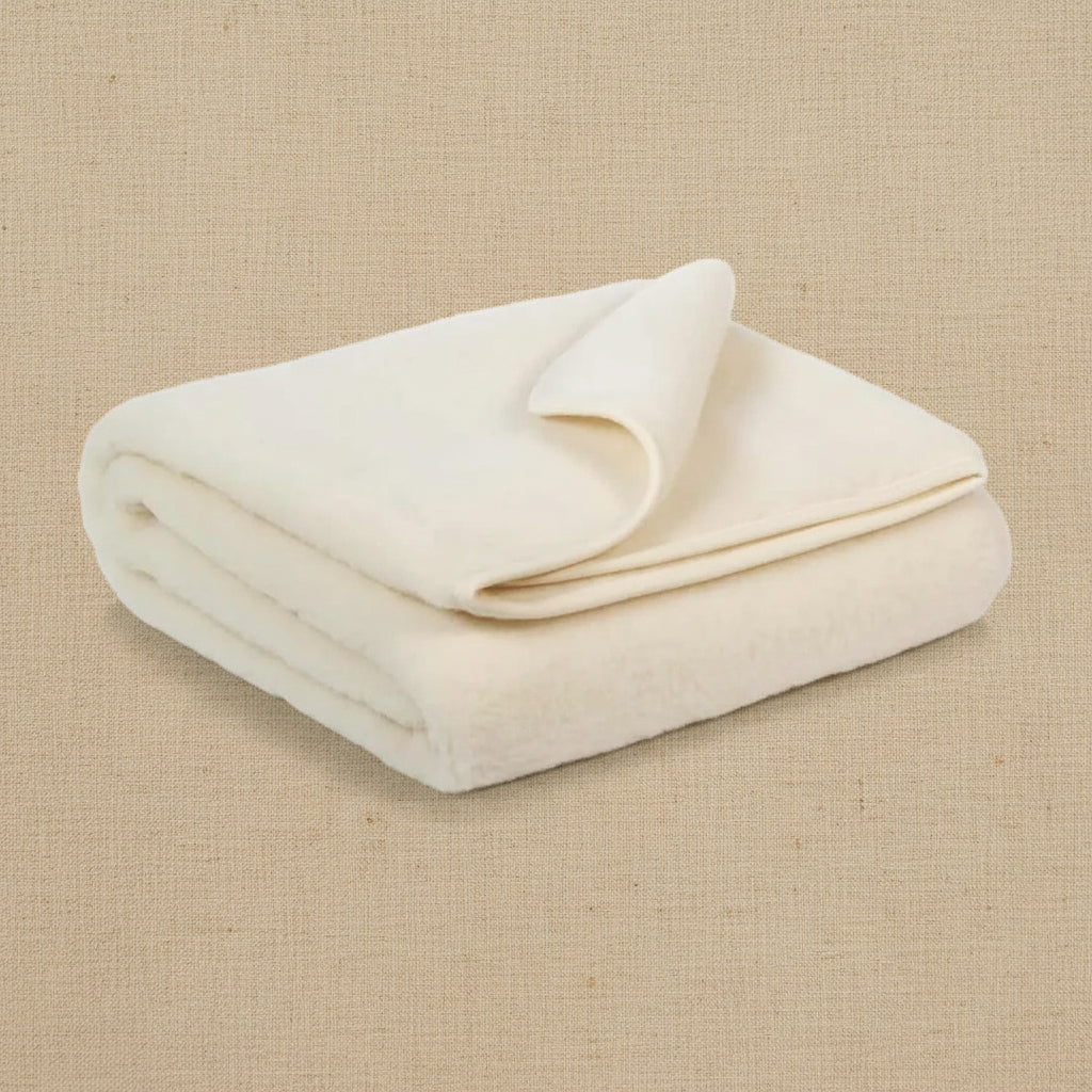 Merino Wool Blanket - Single Layer - Natural - 120x150cm