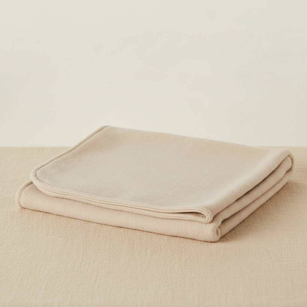 Merino Wool Blanket Fleece - Beige - 75x100cm