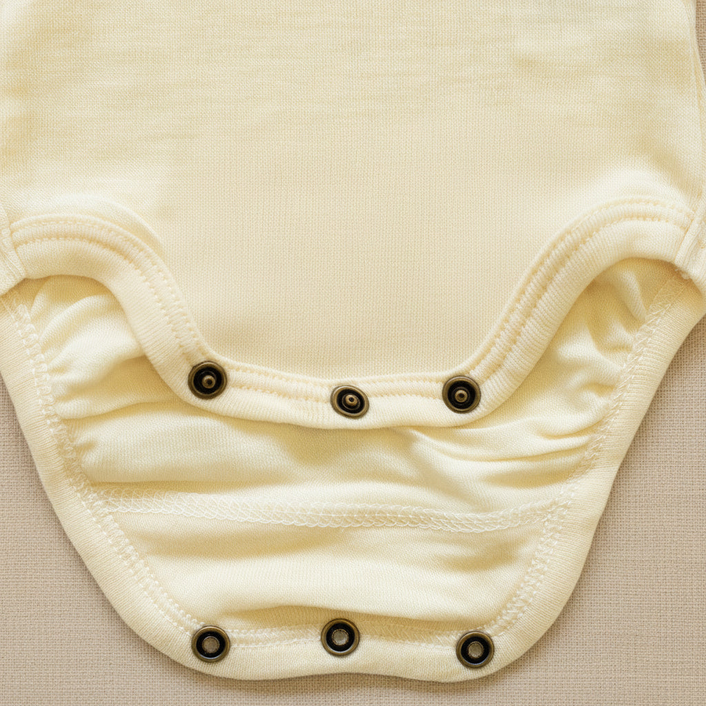 Merino Wool Romper Short Sleeve - Natural