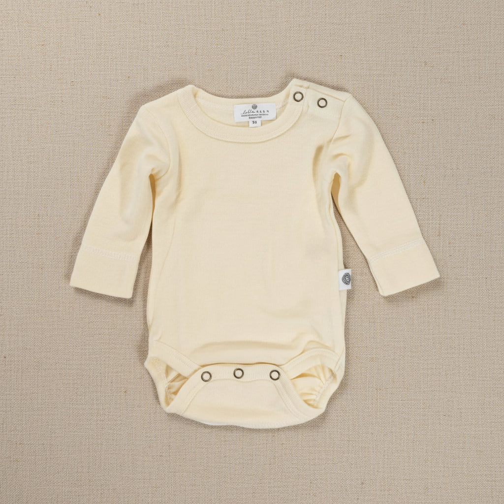Merino Wool Romper Long Sleeve - Natural