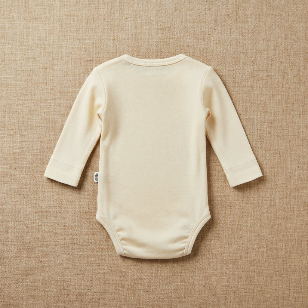 Merino Wool Romper Long Sleeve - Natural