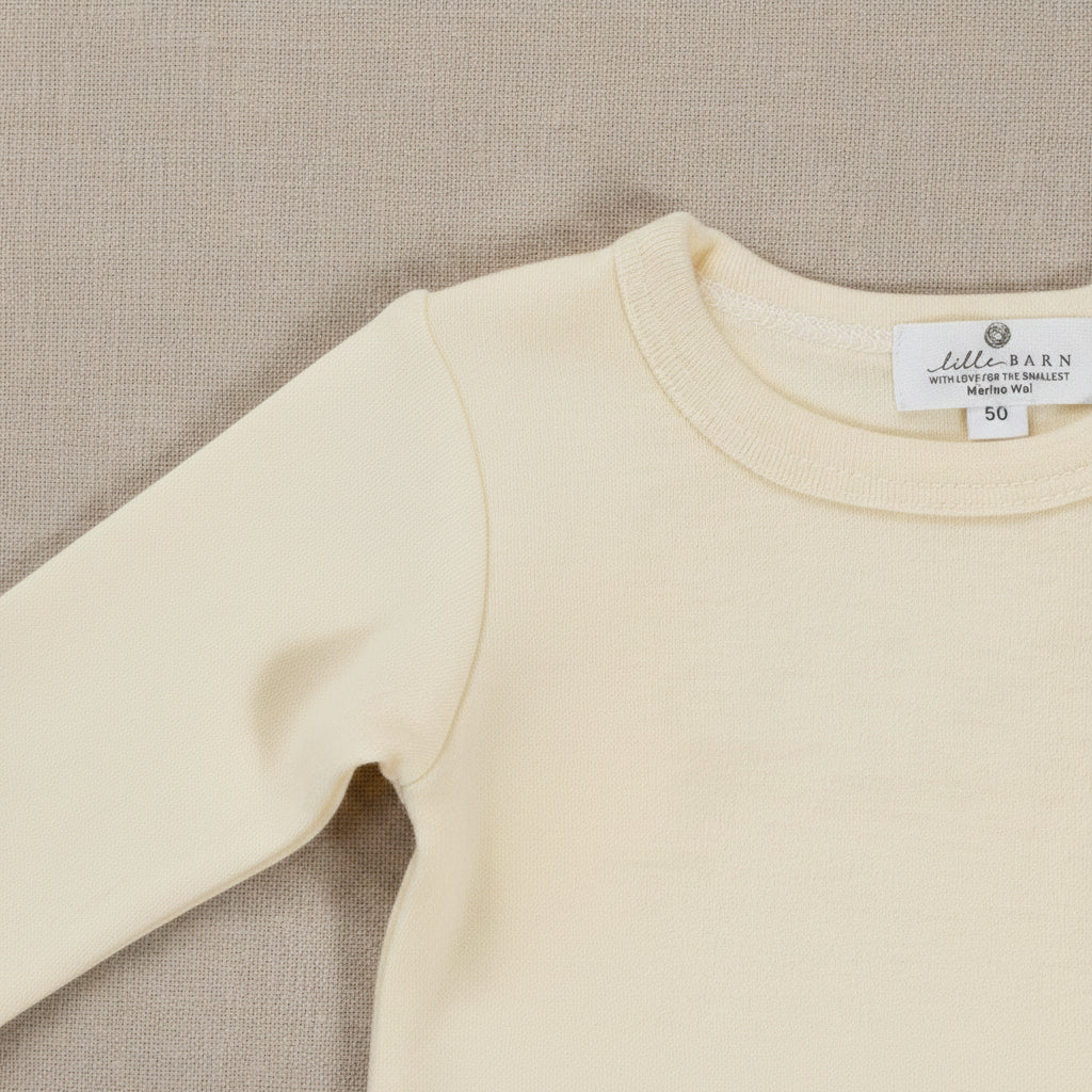 Merino Wool Romper Long Sleeve - Natural