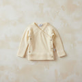 Merino Wool Wrap Sweater - Natural