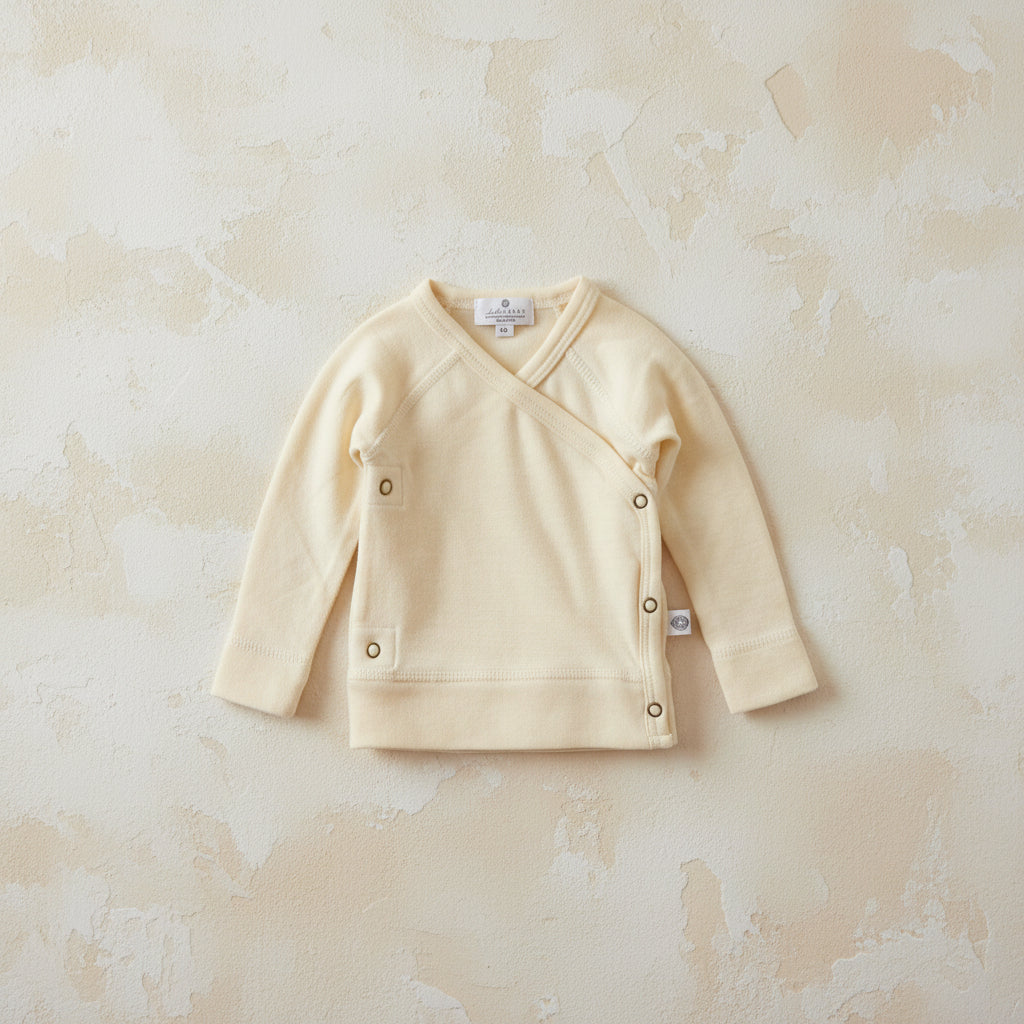 Merino Wool Wrap Sweater - Natural