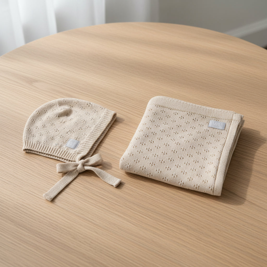 LOVE Gift Set For Baby - Blanket and Bonnet