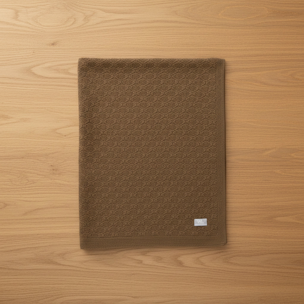 Merino Wool baby blanket diamond pattern