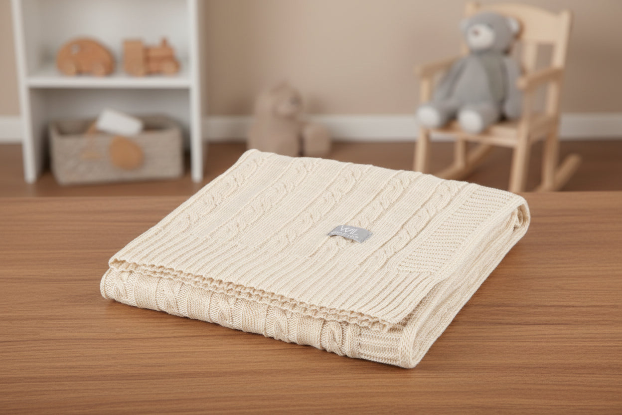 Merino wool baby blanket HOPE