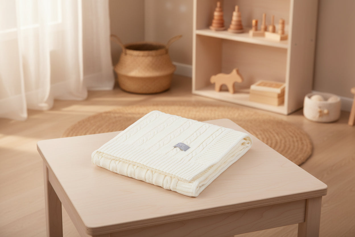 Merino wool baby blanket HOPE