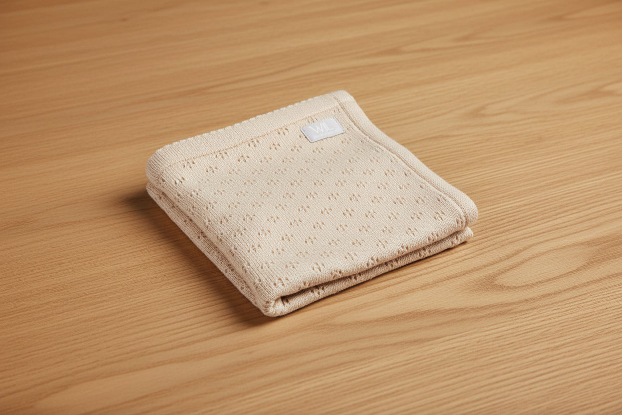 Merino wool baby blanket LOVE