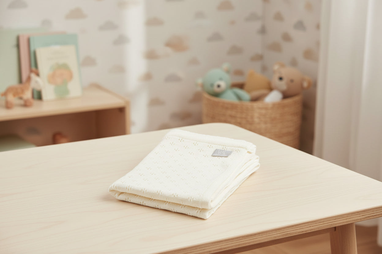 Merino wool baby blanket LOVE