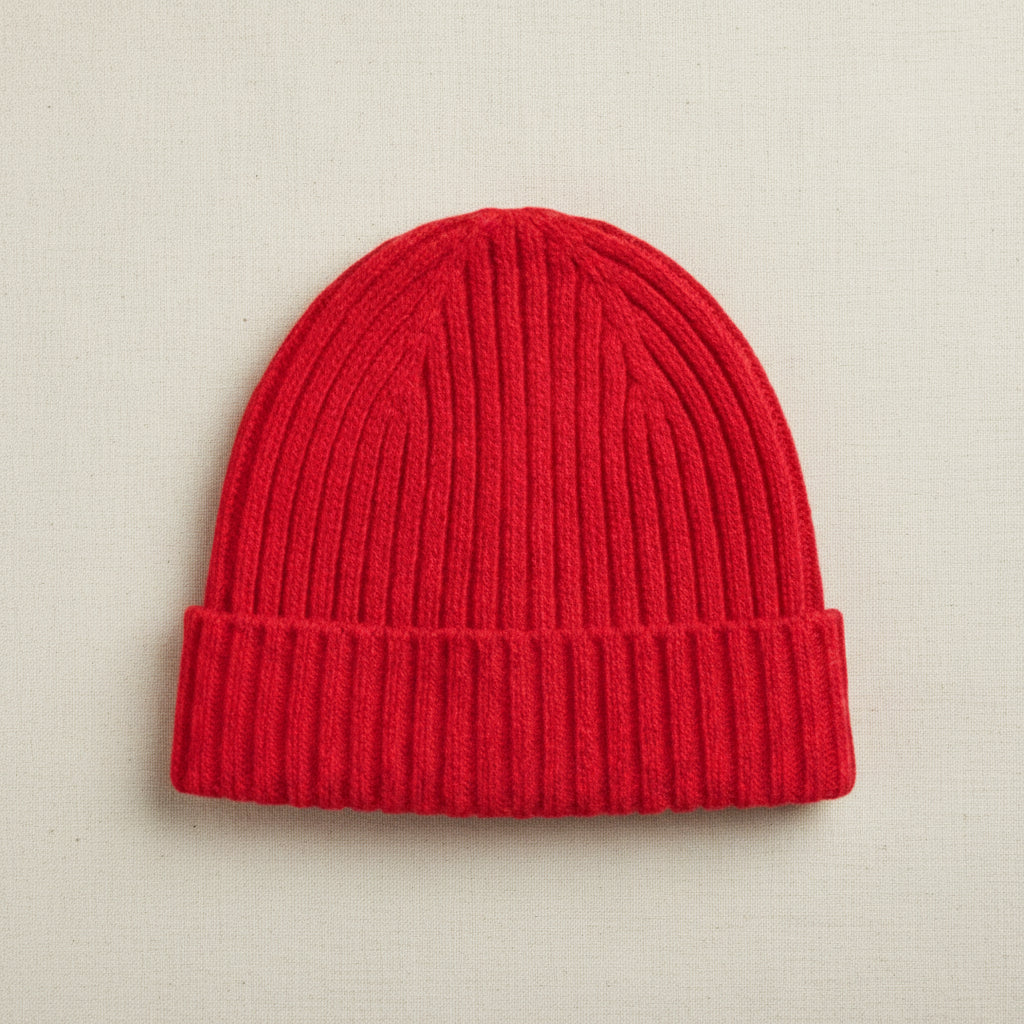 Merino Wool Baby Beanie - Lava