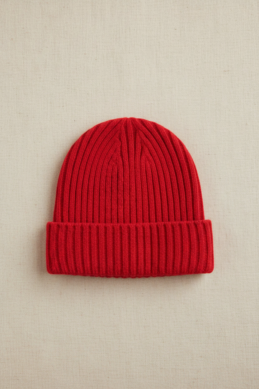 Merino Wool Baby Beanie - Lava