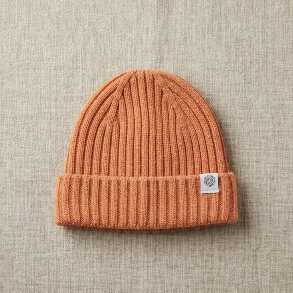 Merino Wool Baby Beanie - Peach Fuzz
