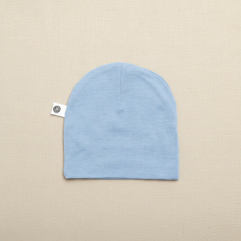 Merino Wool Baby Hat - Blue Fog