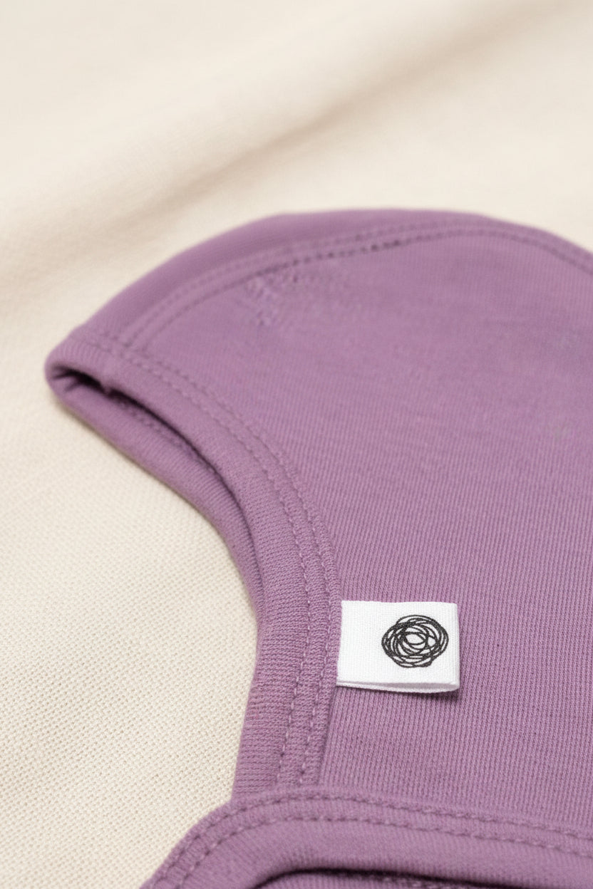 Merino Wool Baby Tie Hat - Lavender Mist