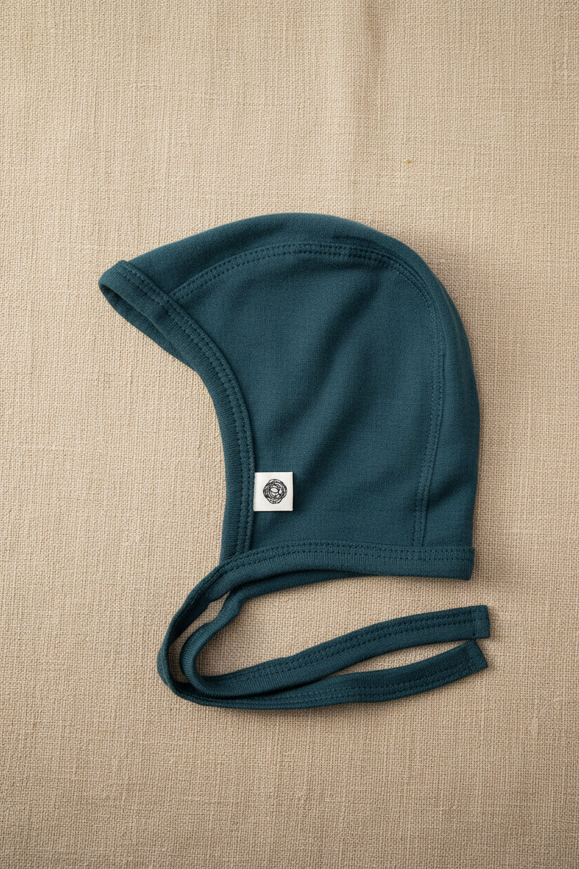 Merino Wool Baby Tie Hat - Orion Blue