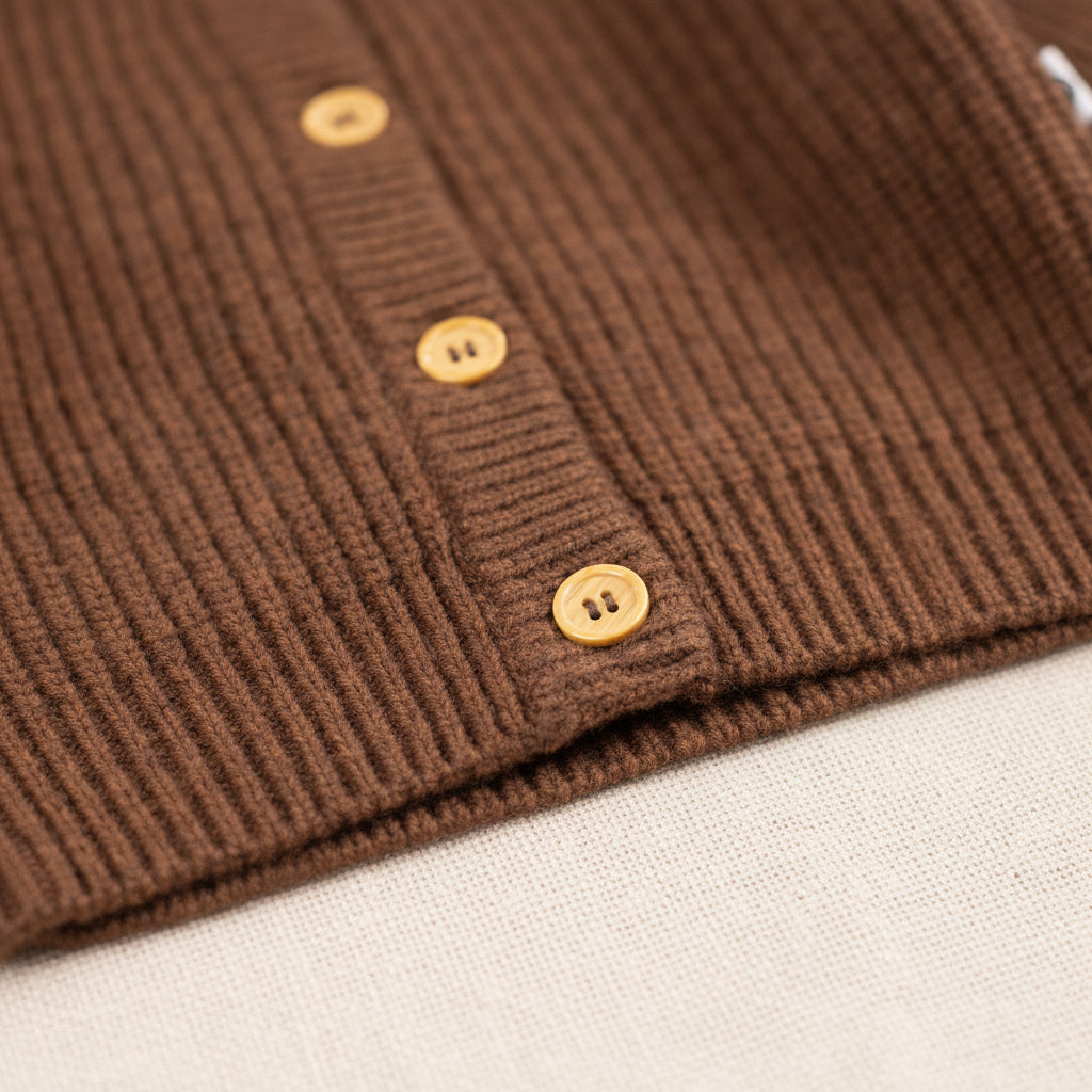 Merino Wool Cardigan - Brunette