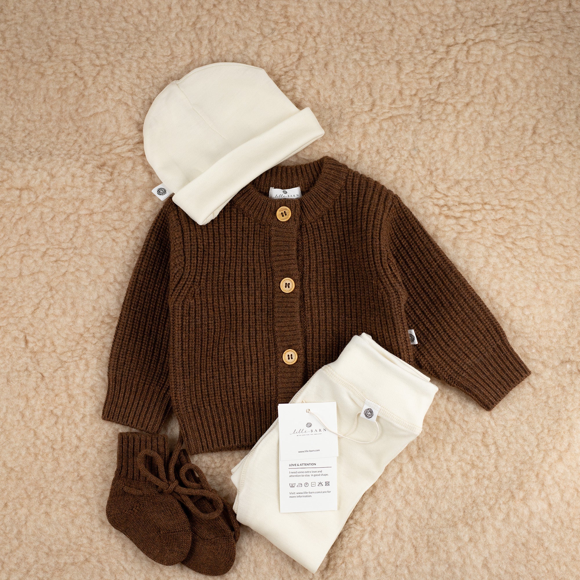 Merino Wool Cardigan - Brunette