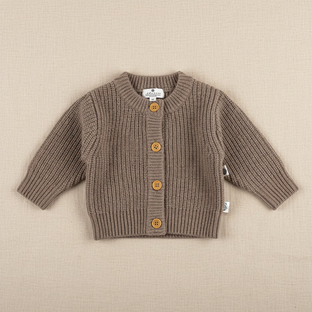 Merino Wool Cardigan - Cobble