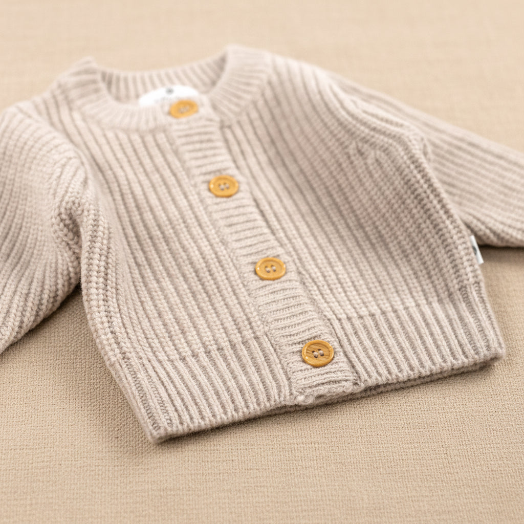 Merino Wool Cardigan - Beige