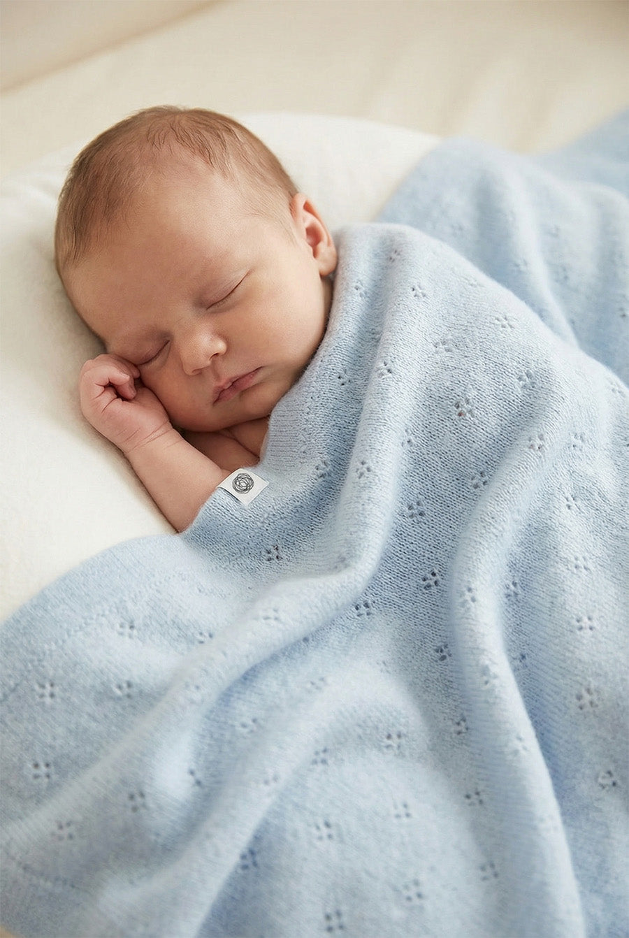 Merino Wool Blanket - Pointelle Knitted - Georgia