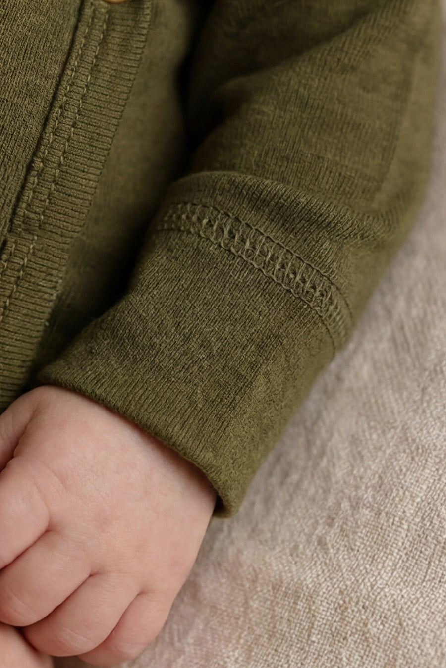 Merino Wool Wrap Romper Long Sleeve – Fir Green
