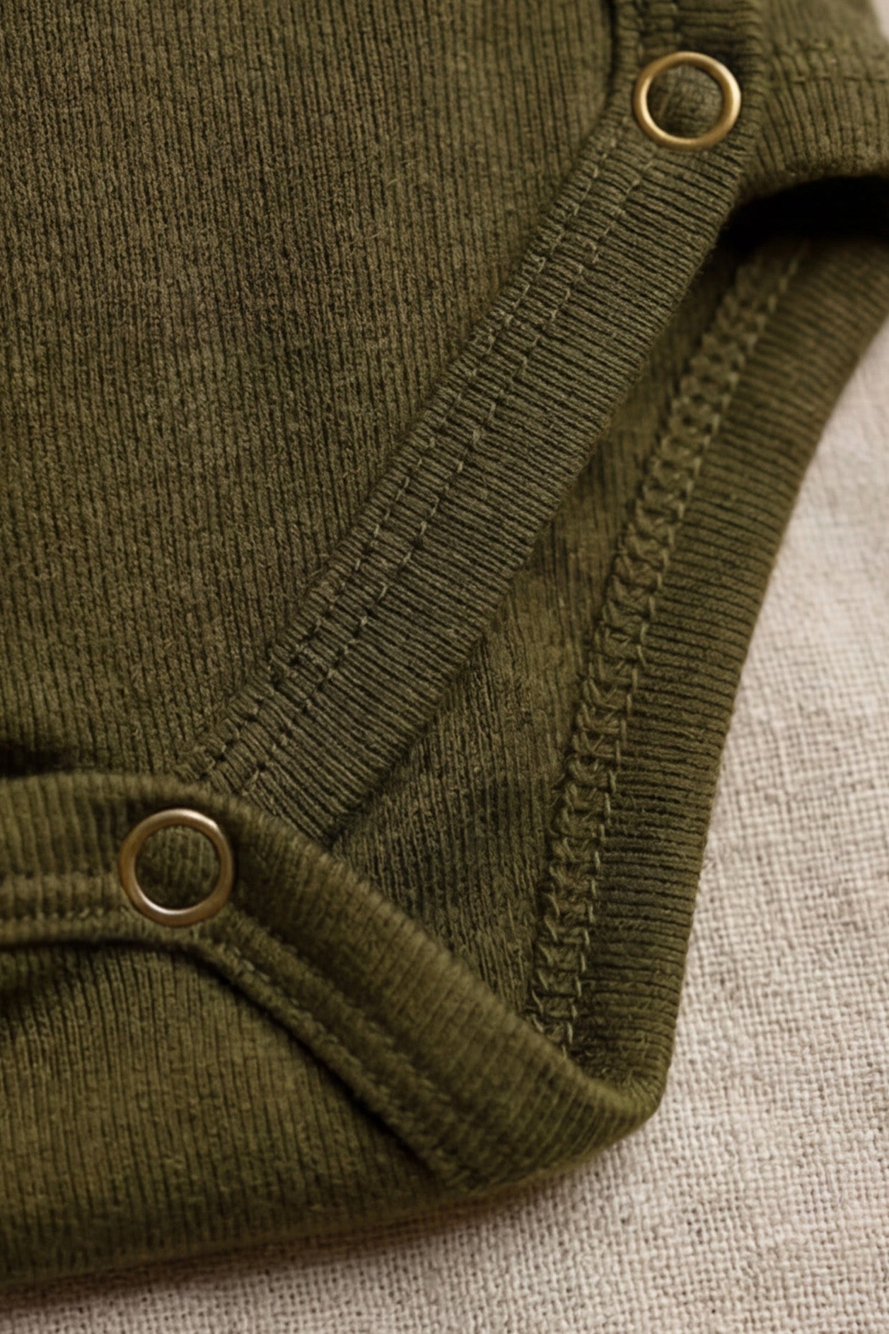 Merino Wool Wrap Romper Long Sleeve – Fir Green