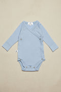Merino Wool Wrap Romper - Blue Fog
