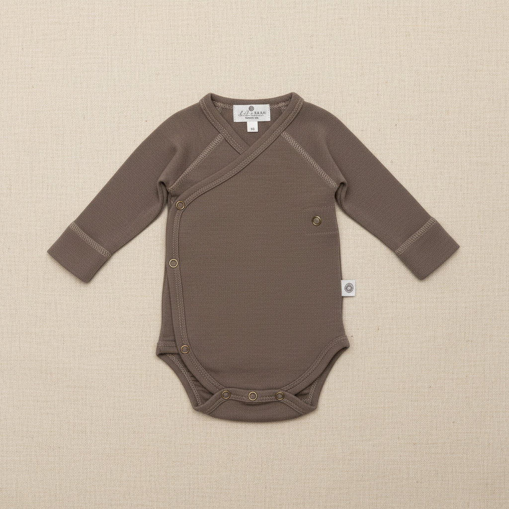 Merino Wool Wrap Romper – Walnut