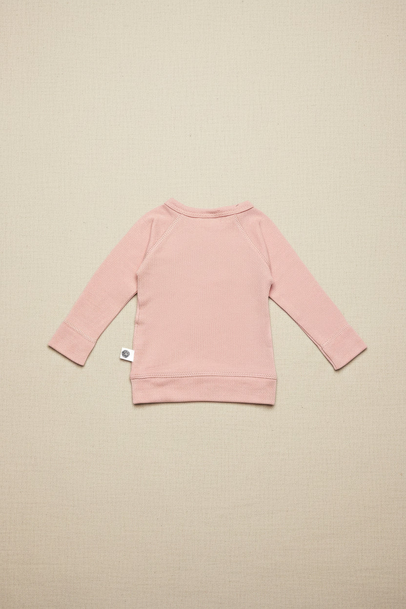 Merino Wool Wrap Sweater - Misty Rose